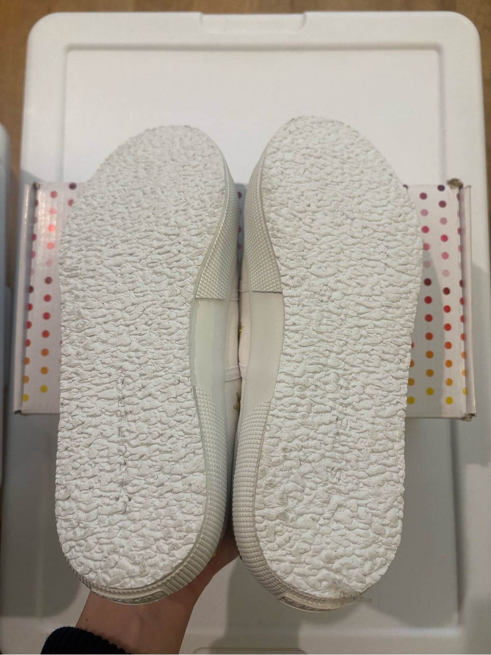 NWT Superga 2750 White Canvas Sneakers with Gold Star Embroidery - Picture 3 of 4